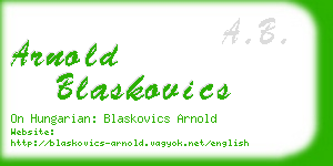 arnold blaskovics business card